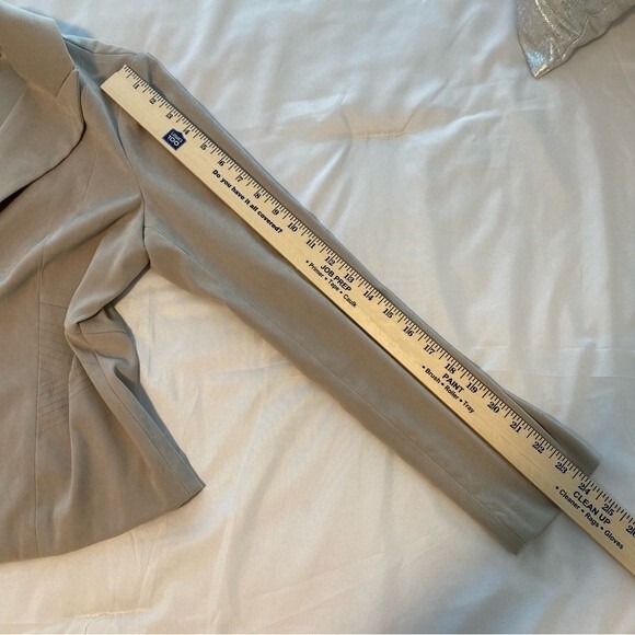 Cato Cream Tan Blazer Jacket Unique Waist & Back Detail Suede Soft Feel Size 12 - Picture 10 of 10